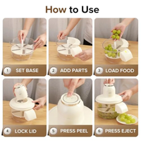 Voedselveilige draadloze elektrische schilmes, USB oplaadbare draagbare mini-fruitenschilmachine voor thuiskeuken, knoflook, druiven, aardappelen