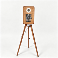 Photomaton en bois, prend en charge la personnalisation, écran tactile 15,6 pouces + anneau lumineux de beauté + support de caméra réglable