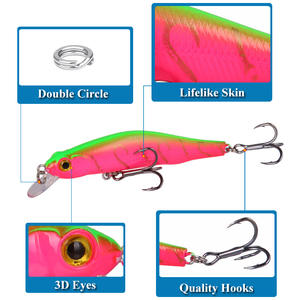 Leurre de pêche Kfs Minnow 90mm 8.8g à coulée lente pour la pêche au bar, appât artificiel pour fond de eau, matériel de pêche - Product Image 3