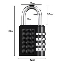 Cadenas à combinaison à 4 chiffres multi-usages en alliage de zinc, étanche, pour casier de gym, école, dortoir, clôture, armoire, tiroir, bagages, portail