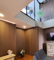 Panneau mural en composite bois-plastique WPC de 9 mm et 10 mm, imperméable, pour l'intérieur, revêtement mural de salle de bain, décoration
