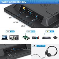 Moniteur IPS 7 pouces avec entrée HD&MI VGA AV, résolution 1024x600, écran tactile portable, télécommande, haut-parleur intégré pour jeux, CCTV, PC
