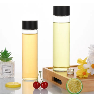 Bình nước uống thủy tinh trong suốt tròn 375ml có thể tái sử dụng, in logo tùy chỉnh, kiểu Voss, nắp vặn - Product Image 6