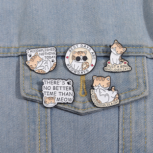 Spille con risvolto in smalto personalizzato "il mio migliore amico è gatto" spille in metallo scritte con stampa UV a tema fatato regali creativi per bambini <span class=keywords><strong>amici</strong></span> - Product Image 1