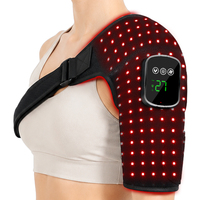 Masseur d'épaule sans fil OEM avec lumière rouge, chaleur et vibrations 660nm 850nm, thérapie par lumière LED rechargeable, enveloppement d'épaule