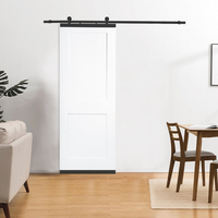 32 dans. X 80 dans. Shop80x 1-3/8 po. Shaker électrique blanc, à 2 panneaux, noyau solide, porte coulissante intérieure en bois pour grange