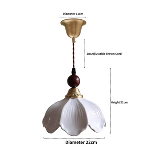 Lámpara Colgante Pequeña <span class=keywords><strong>de</strong></span> Cerámica con Forma <span class=keywords><strong>de</strong></span> Flor <span class=keywords><strong>de</strong></span> Latón Estilo Medieval para Barra <span class=keywords><strong>de</strong></span> Cama, Mostrador, Vestíbulo, Pasillo, Escaparate. - Product Image 3