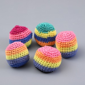 Customized <strong>Hacky</strong> Ball <strong>Sacks</strong> Assorted Colors Crochet Woven Kickball Soft Knitted Kick Balls Footbag - Product Image 3