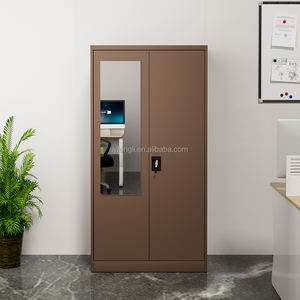 خزانة خزانة خزانة معدنية من الحديد البني قابلة للقفل مع خزانة آمنة من الفولاذ - Product Image 6