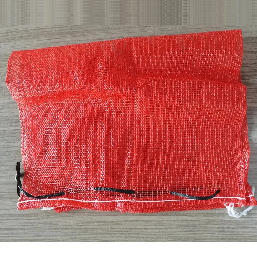 Best-Selling 50kg PP Leno Red Onion Mesh Bag Net Bags Para Frutas Vegetais