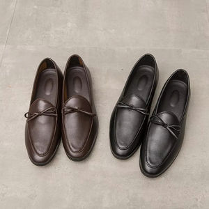 S0068X Nuevos Zapatos Oxford de Cuero Genuino para Hombre, Estilo Formal Ligero de Otoño, con Borde Abierto y Perlas, para Novio - Product Image 1