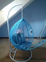 Fauteuil suspendu en rotin moderne et respirant avec coussin imperméable et support robuste pour balcon, jardin, extérieur, salon, parc