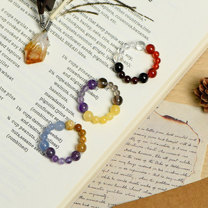 Pulsera de Cuentas Redondas de Cristal Natural de las 12 Constelaciones, Colgante de Piedra de los Doce Signos, Citrino, Ágata Roja, Tejido Coleccionable - Product Image 4