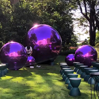 Boules miroir gonflables géantes en PVC, grandes sphères décoratives brillantes, ballons décoratifs pour fête disco, boules de Noël réfléchissantes gonflables