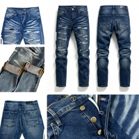 Jean slim déchiré en denim délavé style Y2K pour homme, avec patchwork de lettres en cuir PU, idéal pour l'hiver et le streetwear hip-hop