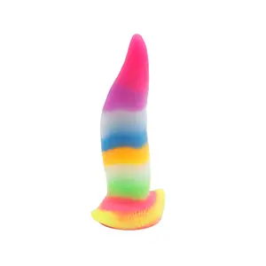 Produtos adultos do sexo fabricante OEM brinquedos sexuais líquido silicone animal monstro arco-íris dildos