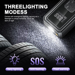 Портативный беспроводной многофункциональный электрический воздушный компрессор для шин 150Psi, беспроводной мини автомобильный воздушный насос со светодиодным подсветкой - Product Image 5