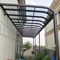 Auvents commerciaux personnalisés Fuyun en alliage d'aluminium avec panneaux en polycarbonate pour hôtels et centres commerciaux, auvents extérieurs