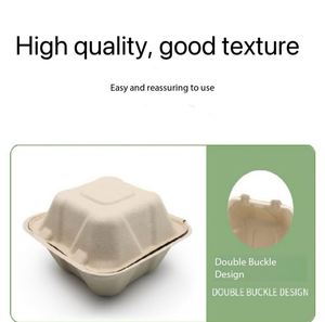 Contenedor de Hamburguesas Tipo Concha de 8 Pulgadas, Compostable, Hecho de Bagazo de Caña de Azúcar, de la Mejor Calidad, para Restaurantes y Supermercados - Product Image 2