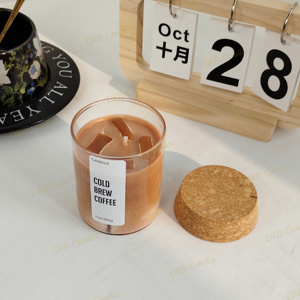 เทียนหอมทำจากถั่วเหลืองทำด้วยมือโลโก้ตามสั่งฝาไม้กาแฟรูปขี้ผึ้งขี้ผึ้งถั่วเหลือง - Product Image 1