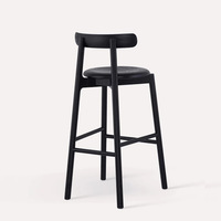 Chaise de bar en bois massif, design italien minimaliste, pour restaurant, café, bar, chaise haute de luxe légère pour îlot de cuisine
