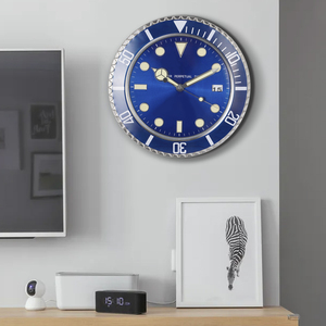 Horloge murale créative de luxe 34cm horloge murale moderne en métal Design Art maison grande horloge de décoration de chambre à coucher luminescente numérique - Product Image 1