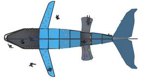 Équipement de terrain de jeux extérieur sur le thème des baleines, structure de jeu multi-activités en forme d'animaux marins <span class=keywords><strong>avec</strong></span> toboggan et structure d'escalade pour les parcs de villégiature - Product Image 5