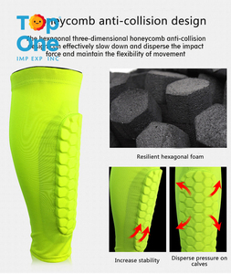 TopOne Protège-jambes de football élastique Protège-tibias de football Mousse EVA Manchon de compression pour mollet en nid d'abeille - Product Image 3
