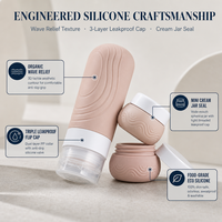Bouteilles de voyage en silicone 60ml et 30ml, contenants de toilette pliables et légers, emballage cosmétique, forme personnalisée OEM, vente en gros