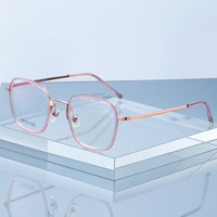 Montures optiques légères en acétate et titane, lunettes de vue polygonales tendance, OEM ODM, marque privée, MOQ 500 paires