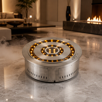 Cheminée ronde contemporaine à vapeur d'eau, flamme 3D, cheminée décorative électrique sécurisée
