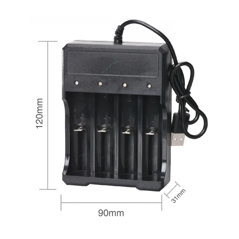 Chargeur de batterie 18650 li-ion, avec ligne USB, couronne métallique, bon marché