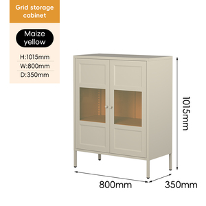 Aparador Moderno Ecológico de Acero con 1 Cajón, 2 Compartimentos y Puerta de Panel Plano para Sala de Estar BIZOE - Product Image 3