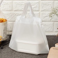 Sacs à emporter à cordon en plastique au fini givré Interdictions de livraison de nourriture personnalisées Restaurant Premium