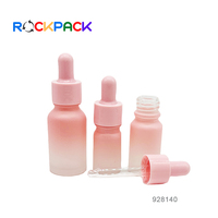 Flacons compte-gouttes d'huile essentielle en verre rose givré de 5ml 10ml 15ml 20ml 30ml 50ml 100ml