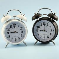Jam Alarm murid, 1.5 inci senyap Mini Logam jam samping tempat tidur desain kartun untuk dekorasi rumah