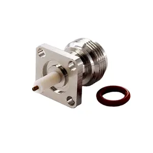 17.5mm SQ 4 holes flange panel mount Electrical Waterproof 9mm insulator and 2mm pin N female RF Coaxial jack connector