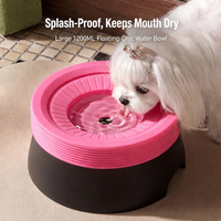 Bol à eau flottant anti-déversement PP pour animaux de compagnie, abreuvoir sans mouille de la têtière pour chiens et chats