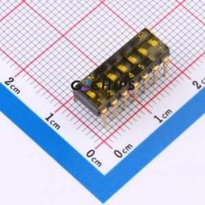 DSIC07THGET DIP Switch Through hole Component (THT) Switch Flat Toggle, Groove Type Single Pole Single Throw 7 2.54mm - Product Image 1