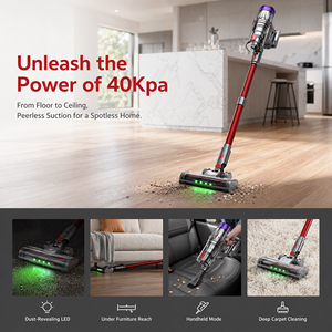 PV26 Cordless <b>Stick</b> Vacuum Cleaner 40Kpa Suction Dust Detection <b>LED</b> for Home Carpet Pet Hair - Product Image 4