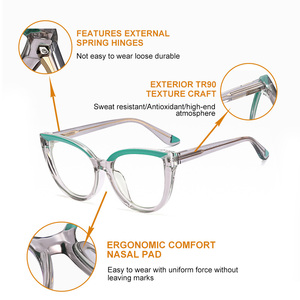 Thời trang xu hướng phụ nữ chống ánh sáng màu xanh ống kính eyewears quang khung kính mắt kính TR90 + CP sang trọng Kính mắt Frames - Product Image 3