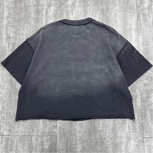 เสื้อยืดดีไซน์เนอร์สไตล์สตรีทวินเทจ ขอบดิบ ลุคทำเก่า พิมพ์ลายกราฟิกโอเวอร์ไซส์ ทรงบ็อกซี่ ล้างสีแบบแอซิดวอช สำหรับผู้ชาย - Product Image 2