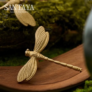 Santaya Brushed Brass Handles Dragonfly Shaped for Kitchen Cabinets Bedroom Wardrobe Drawer <strong>Knobs</strong> and Furniture Handle - Product Image 2