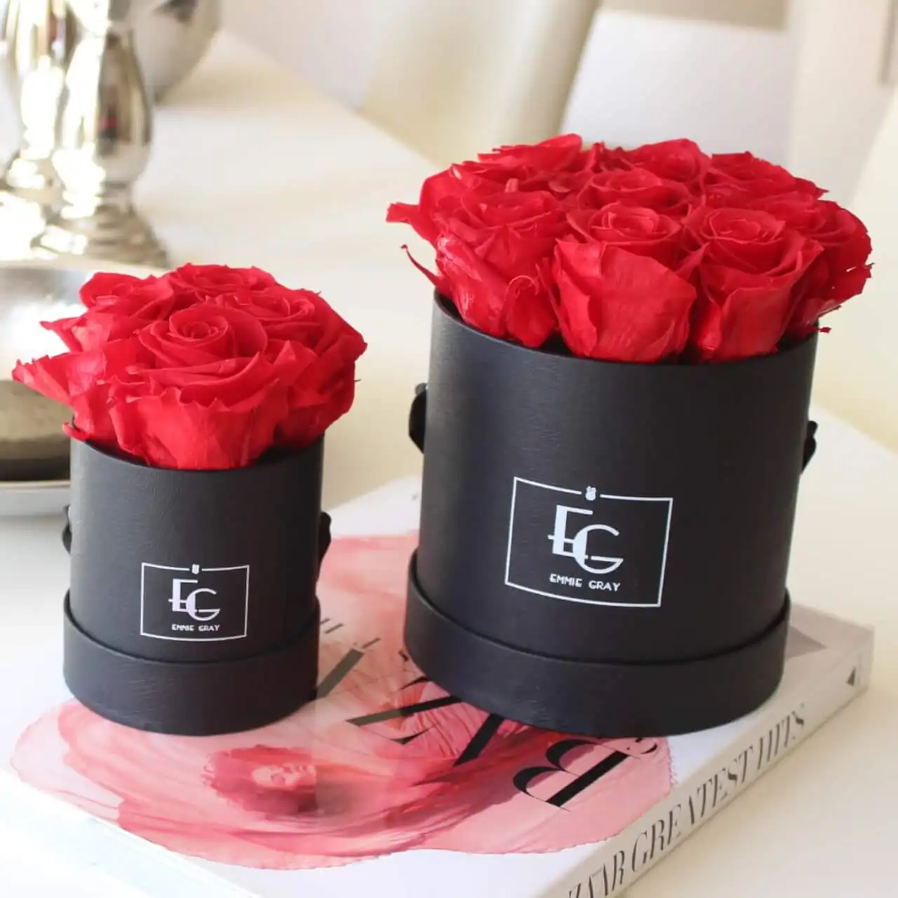 عيد الحب الجملة صندوق تعبئة وتغليف الزهور مع قبعة روز صندوق زهور تخصيص هدية مربع