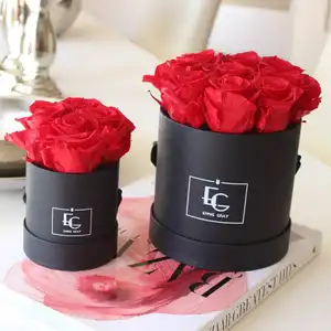 Caja de embalaje de flores con sombrero, caja de regalo personalizada, San Valentín, venta al por mayor