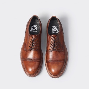 Zapatos de Negocios para Hombre de Otoño Hechos a Mano de Alta Calidad con Cordones - Personalizados al por Mayor, Punta Redonda, Suela Blanda, Aumento de Altura, Impermeables - Product Image 3