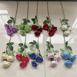 <span class=keywords><strong>Rosas</strong></span> Artificiales Blancas de Tacto Real, Populares, con 3 Cabezas, para Navidad, Graduación, Día de la Madre, Año Nuevo, Acción de Gracias y Otras Ocasiones - Product Image 6