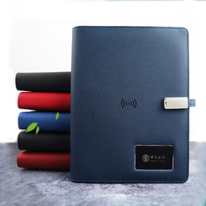 パワーバンクノートブック付きの多機能a5レザーワイヤレス充電ノートブックカスタマイズされたプランナー照明ロゴ - Product Image 4