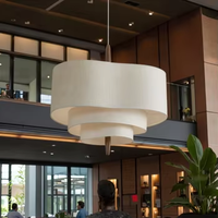 Modern LED kolye lamba E26 bej Rattan siyah beyaz saçak siyah plastik tavan fincan ayarlanabilir yükseklik otel kullanımı 5-Year