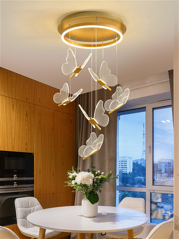 Butterfly Chandelier Dining Room Light Fixture 5 Lights Kitchen Island Pendant Light 4500K 25W Modern LED Clear Acrylic Butterfly Lamp, for Bedroom, Living Room, Staircase, High Ceiling Butterfly Chandelier Dining Room Light Fixture 5 Lights Kitchen Island Pendant Light 4500K 25W Modern LED Clear Acrylic Butterfly Lamp, for Bedroom, Living Room, Staircase, High Ceiling